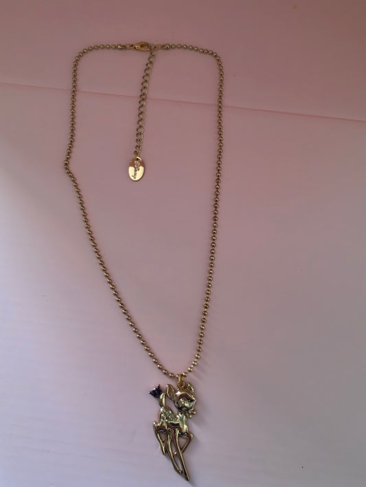 Disney Bambi Gold Tone Necklace