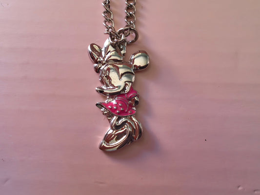 Disney Minnie Mouse Silver Tone Pendant Necklace