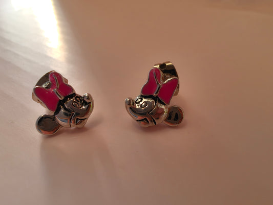 Disney Minnie Mouse Silver Tone Stud Earrings